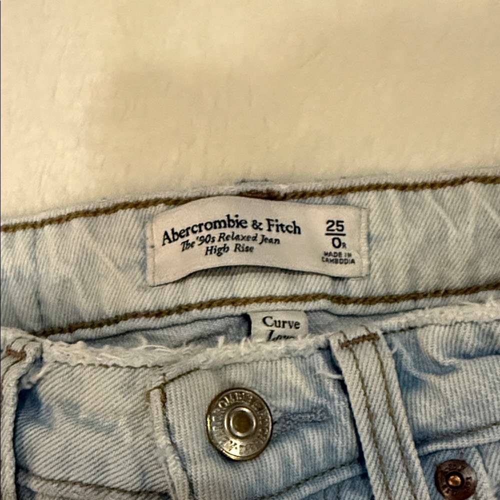 Abercrombie & Fitch Light Blue Straight Leg Jeans - Picture 2 of 3